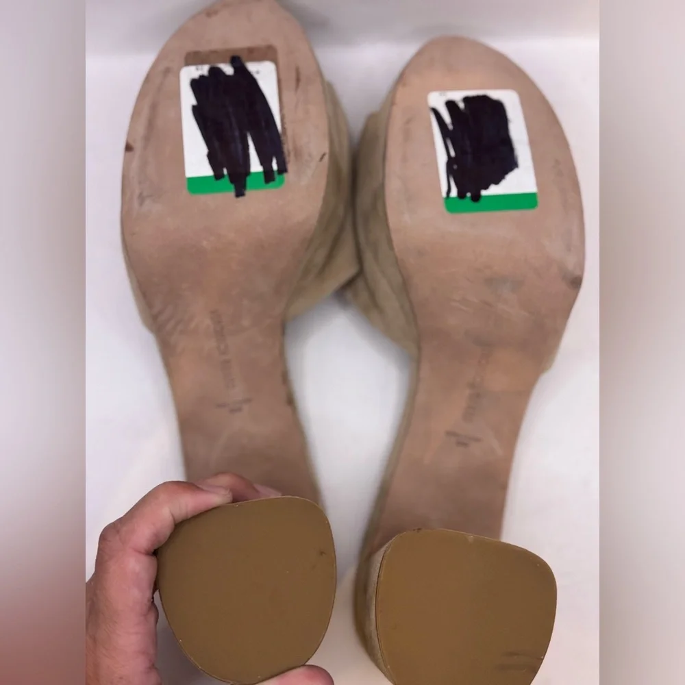 Veronica Beard Women’s‎ Size 12 Dali Block Heel Sandal Beige Suede